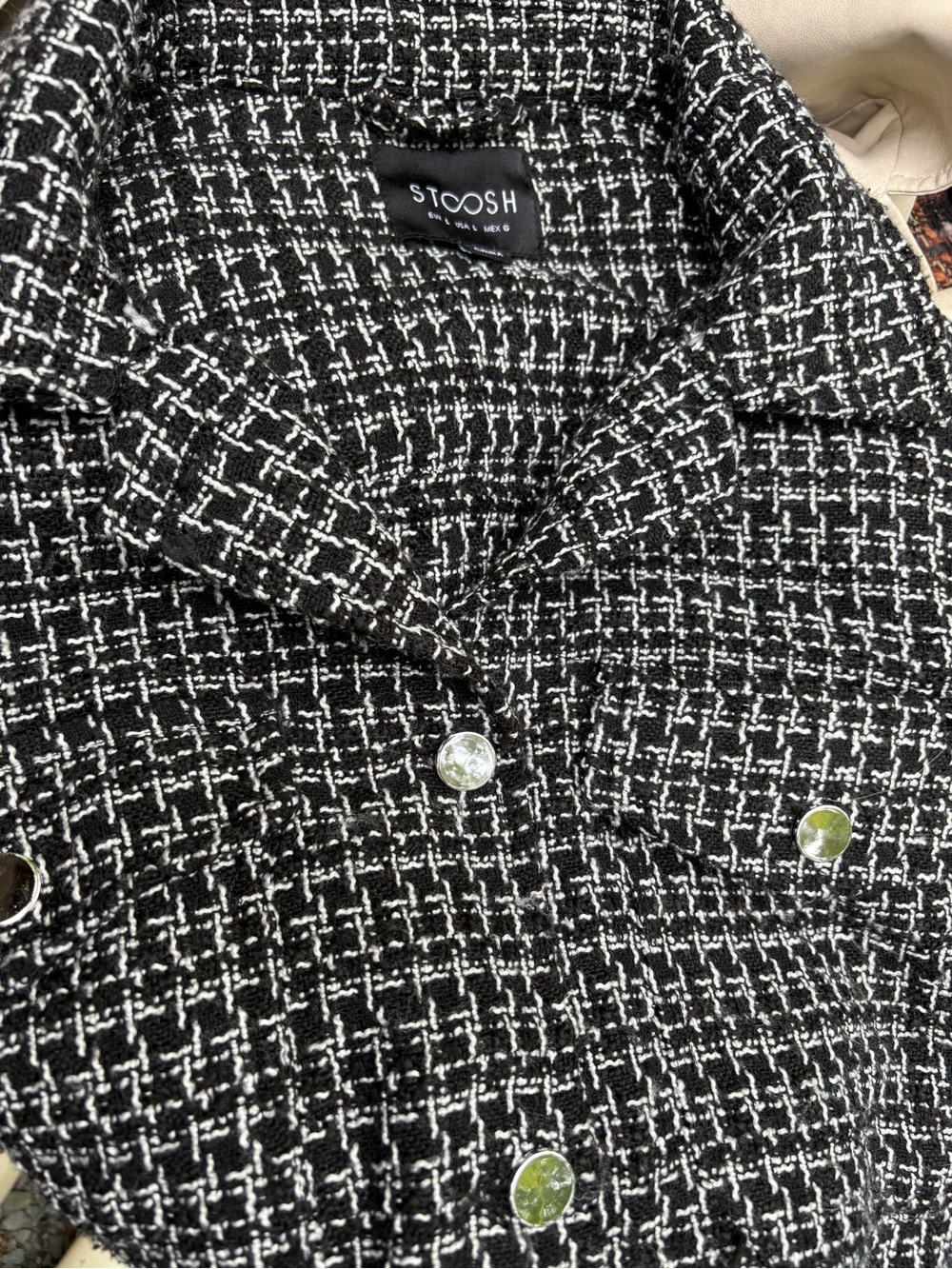Stoosh Black and White Tweed Shacket - Picture 5 of 6